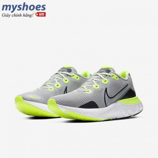 Giày Nike Renew Run Nam - Xám Xanh Neon