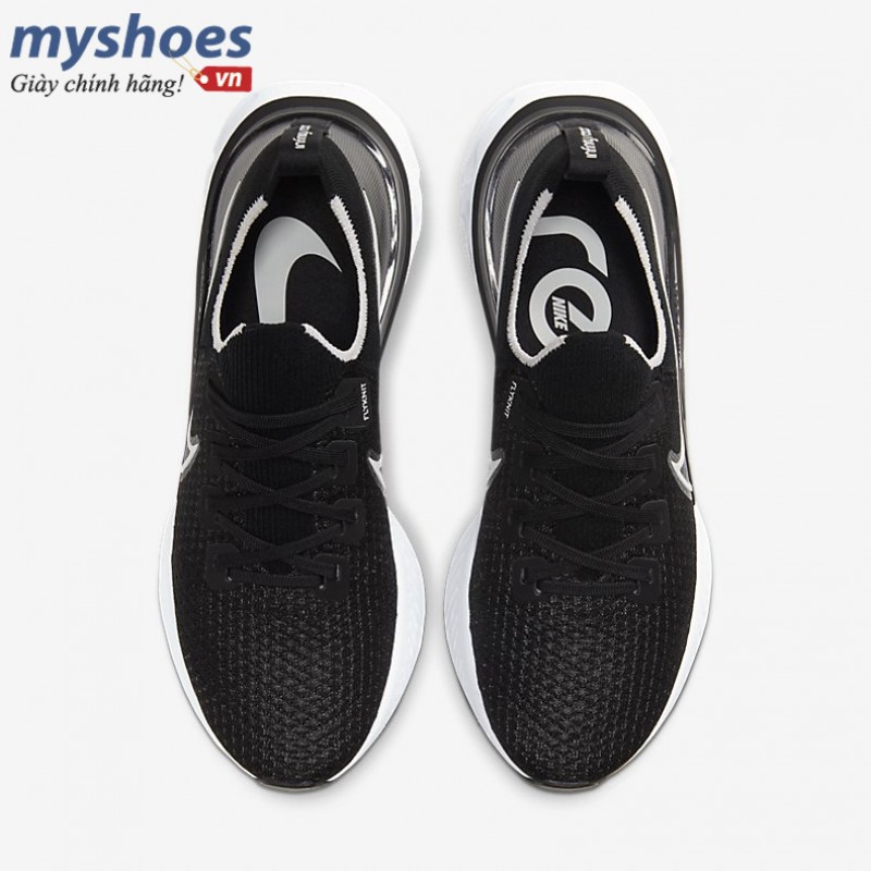 Giày Nike React Infinity Run Flyknit Nam - Đen Trắng